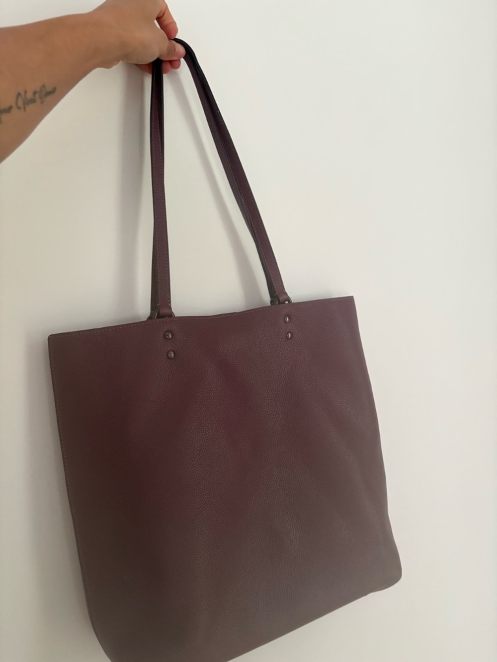 COACH Classic Deep Purple Leather Tote Bag